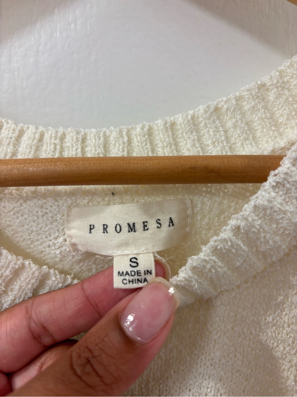 Promesa Textured Knit Smiley Face Cream Sweater Vest Tank Top S - Picture 3 of 6